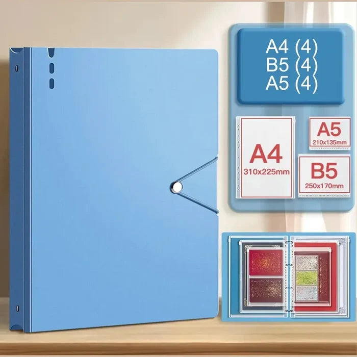 12-pocket family document organizer in blue for easy storage