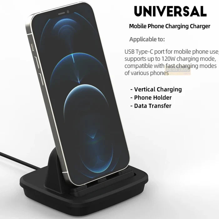 120W USB-C Fast Charging Dock standing upright on a desk
