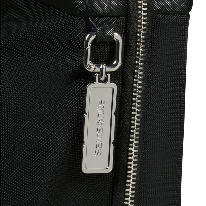 Samsonite 15.6" black briefcase featuring a sleek design and padded laptop compartment.
