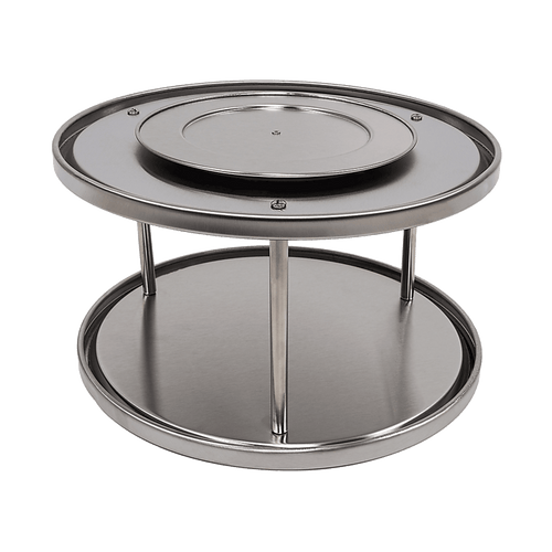 NNEDSZ 2-Tier Rack Lazy Susan Organiser Steel Kitchen Pantry Cabinet Storage-0