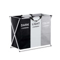 NNEDSZ Laundry Basket Hamper Large Foldable Washing Clothes Storage 3 Sections-0