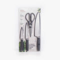 4 Piece Kitchen Knife Set- Chef, Utility, Paring, Multi Purpose Shears, and Matching Blade Guards-0