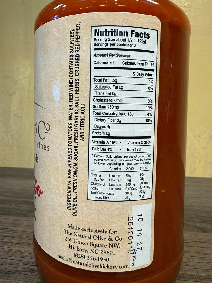 Vino Rosso Pasta Sauce