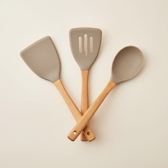AI placeholder image of an Acacia Wood Silicone Turner Set