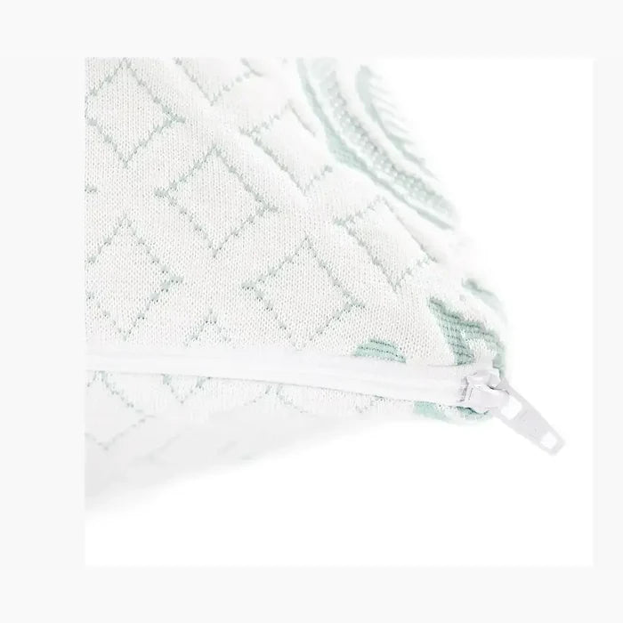 Adjustable Bamboo Cooling Pillow with a zipper detail for customizing fill and comfort.