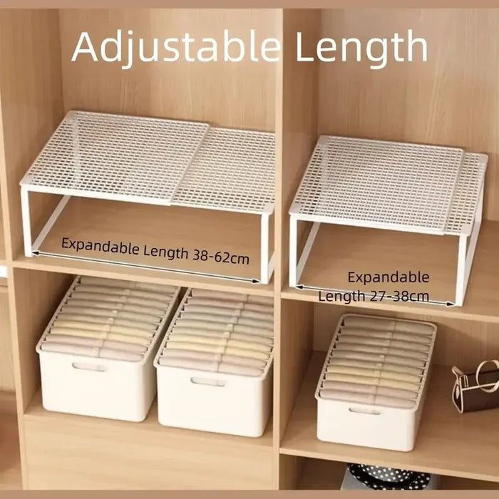 Adjustable Closet Shelf Organizer | Stackable Wardrobe Divider – image 6