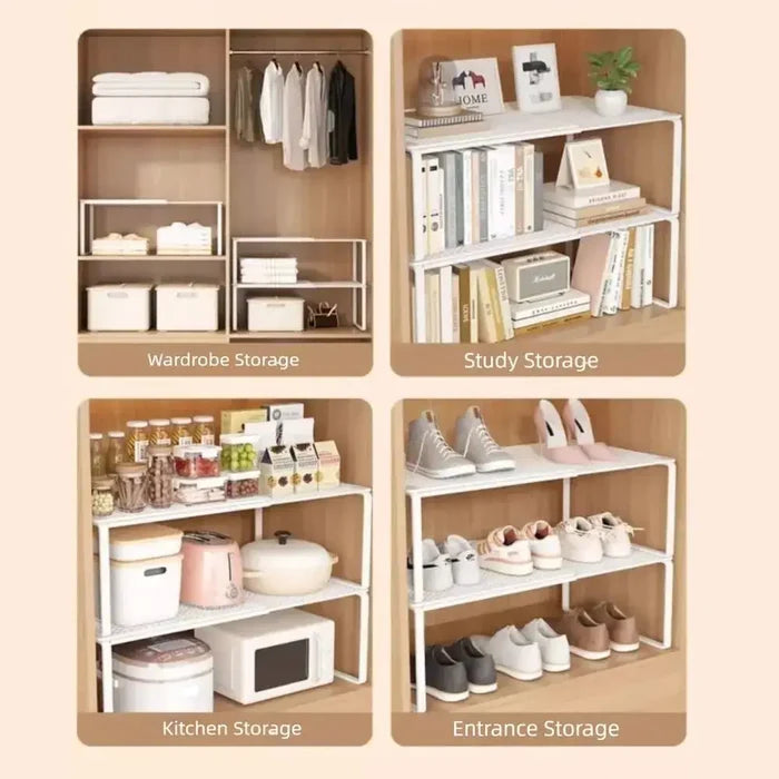 Adjustable Closet Shelf Organizer | Stackable Wardrobe Divider – image 7