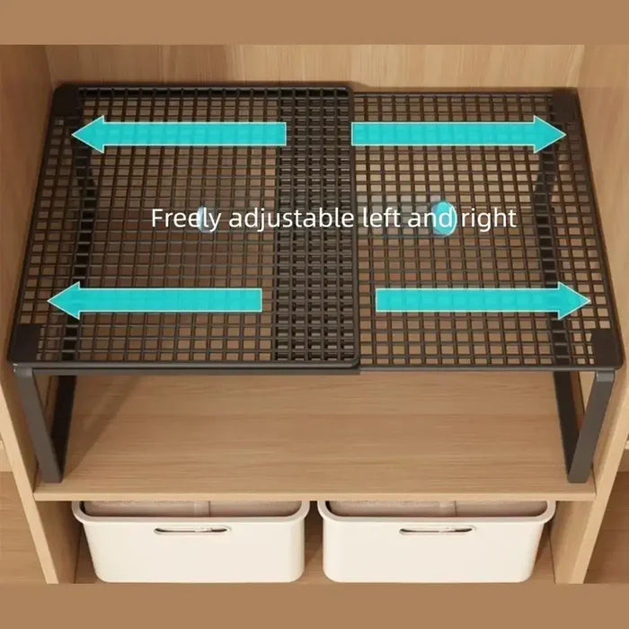 Adjustable Closet Shelf Organizer | Stackable Wardrobe Divider – image 8