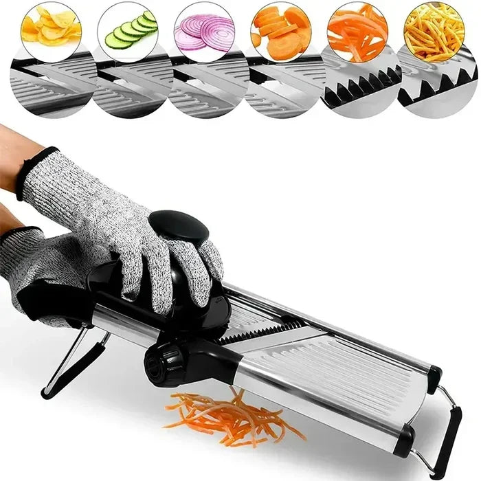 Adjustable Slicer Stainless Steel Vegetable Cutter Chopper Black-1