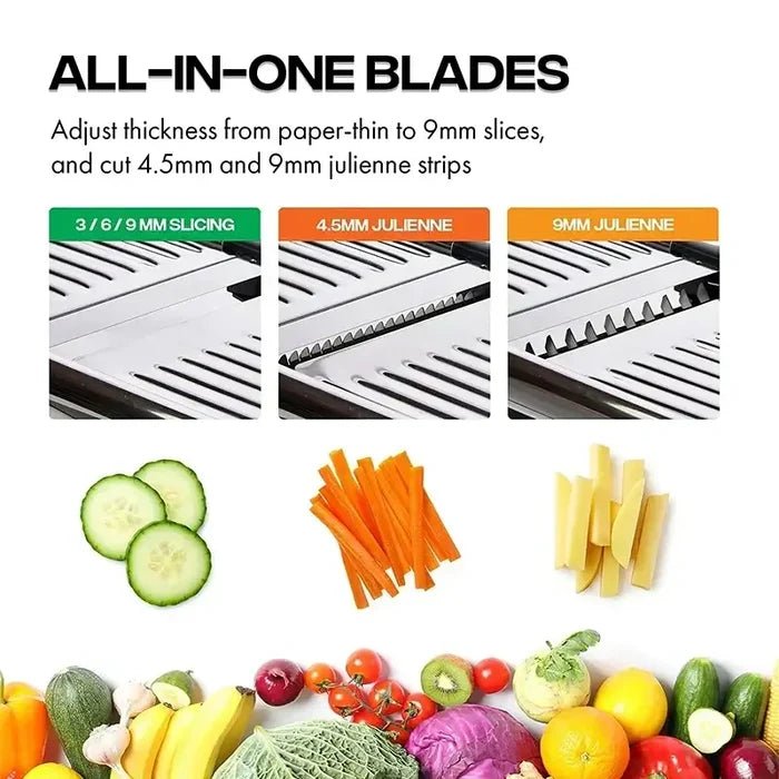 Adjustable Slicer Stainless Steel Vegetable Cutter Chopper Black-3