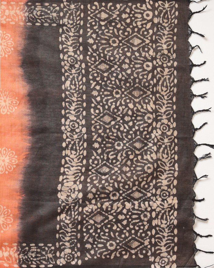 Adorable Khadi Cotton Wax Batik Hand Dyed Black Suit (T+B+D)