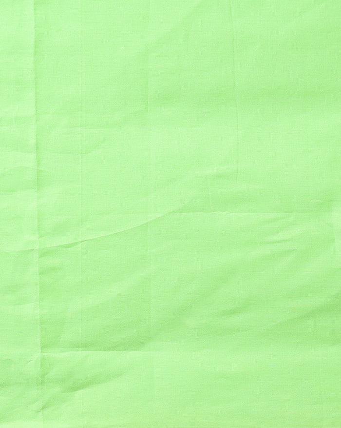 Adorable Kota Doria Blockprint Suit (T+B+D) Material Green With Blue Dupatta