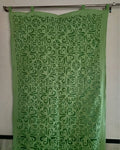 Airy Handcrafted Green Applique Curtain (Set of 2)