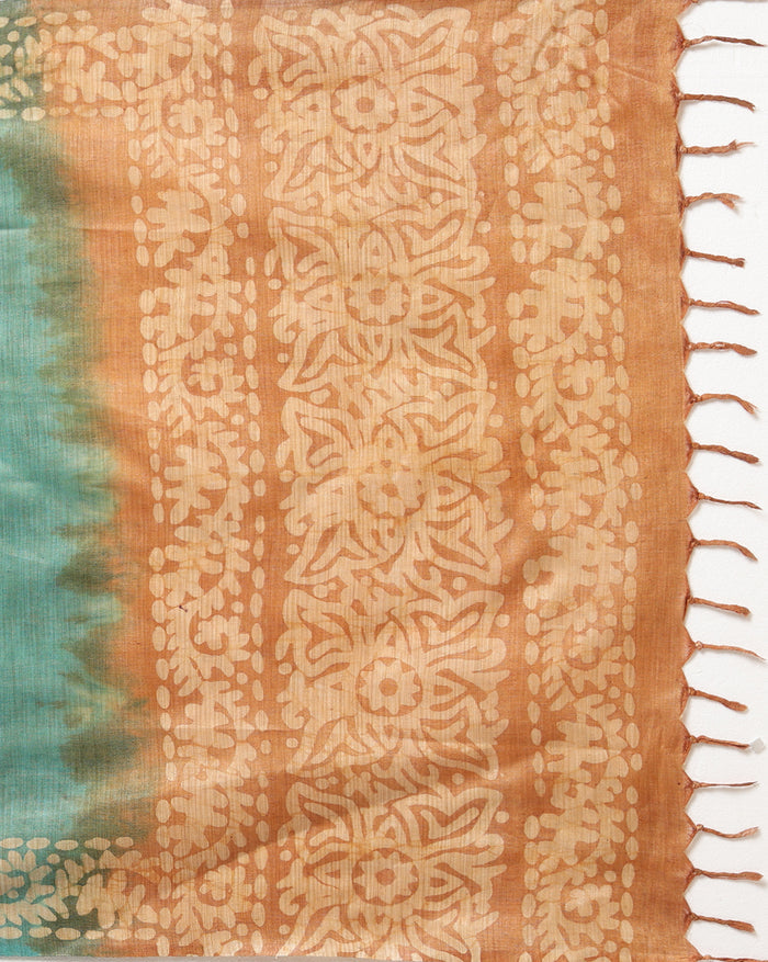 Alluring Khadi Cotton Wax Batik Hand Dyed orange Suit (T+B+D)