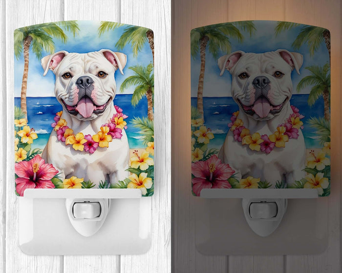 American Bulldog Luau Ceramic Night Light-1
