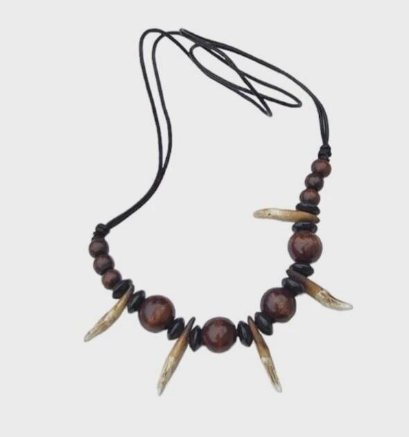 Authentic wolf tooth pendant tribal evil eye nazar protection witcher necklace