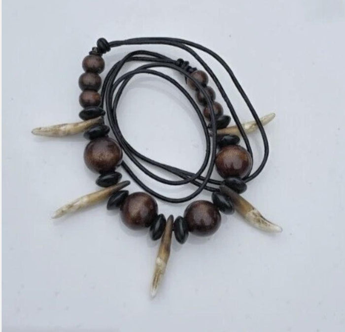 Authentic wolf tooth pendant tribal evil eye nazar protection witcher necklace