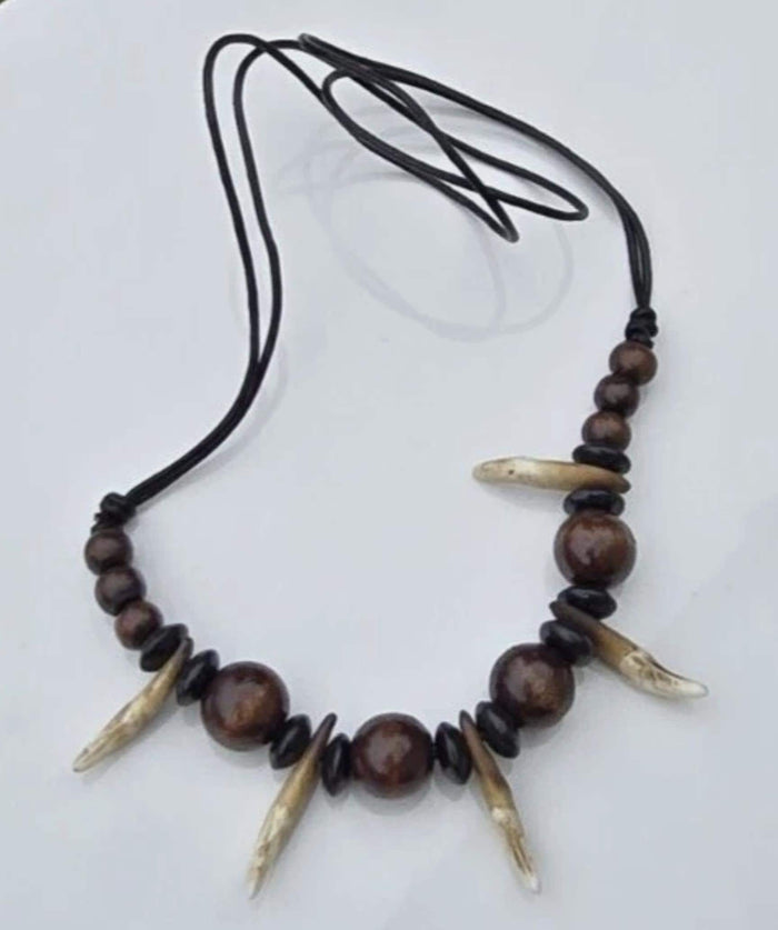 Authentic wolf tooth pendant tribal evil eye nazar protection witcher necklace