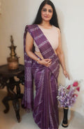 Bansbara Tussar Silk Handloom Saree Lily Purple