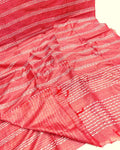 Bansbara Tussar Silk Handloom Saree Watermelon Red