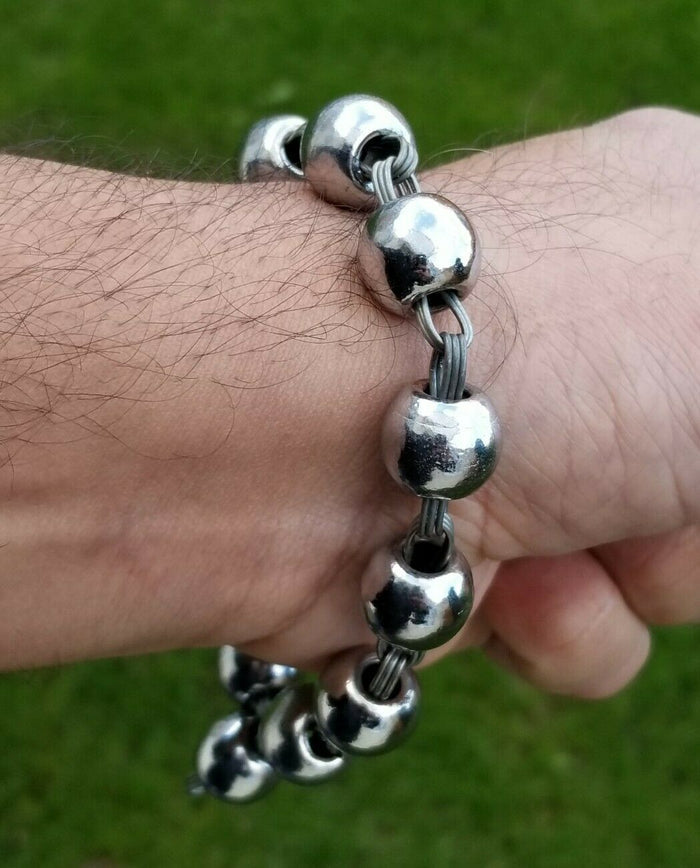Big Praying Beads Solid Steel Meditation Simarna Sikh Singh Kaur Bracelet AA3