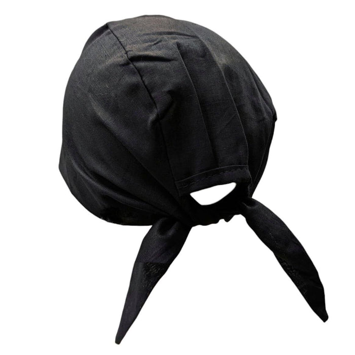 Black Cotton Plain Sikh Patka Two Tania Adjustable Head Wrap Unisex Hindu Headcover
