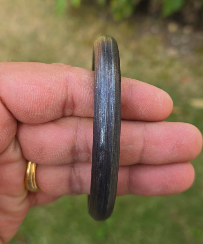 Black Iron Sarbloh Kara | Round Smooth Sikh Kada | Singh Kaur Khalsa Bangle A31