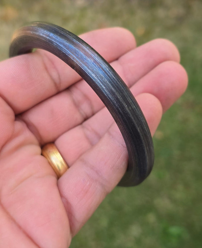 Black Iron Sarbloh Kara | Round Smooth Sikh Kada | Singh Kaur Khalsa Bangle A31
