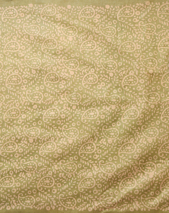 Khadi Cotton Wax Batik Hand Dyed Green Suit