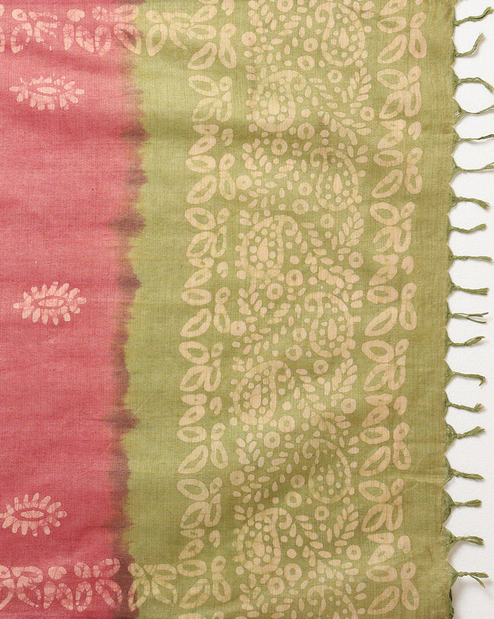 Khadi Cotton Wax Batik Hand Dyed Green Suit