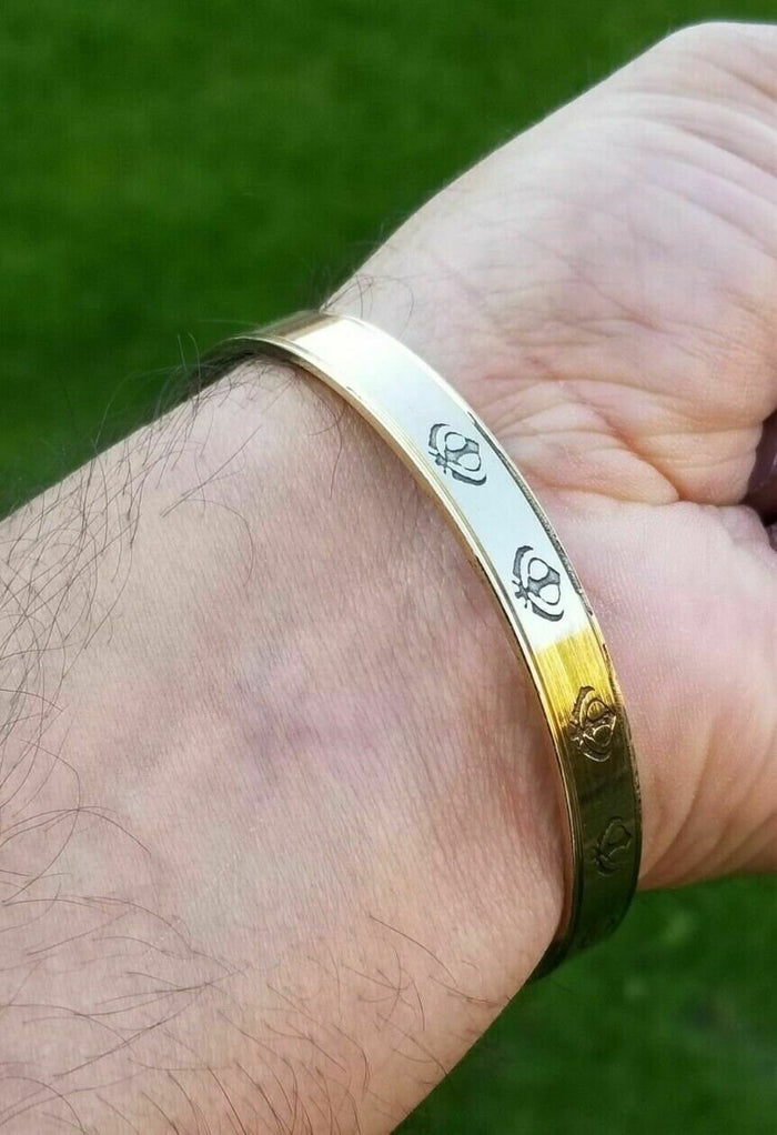 Brass kara khanda engraved bangle smooth khalsa singhkara sikh kaur kada gift i5R