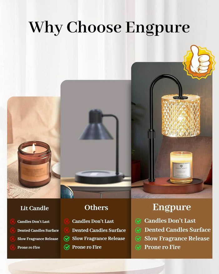 Candle Warmer Lamp 4 Level Dimmer Height Adjustable-3
