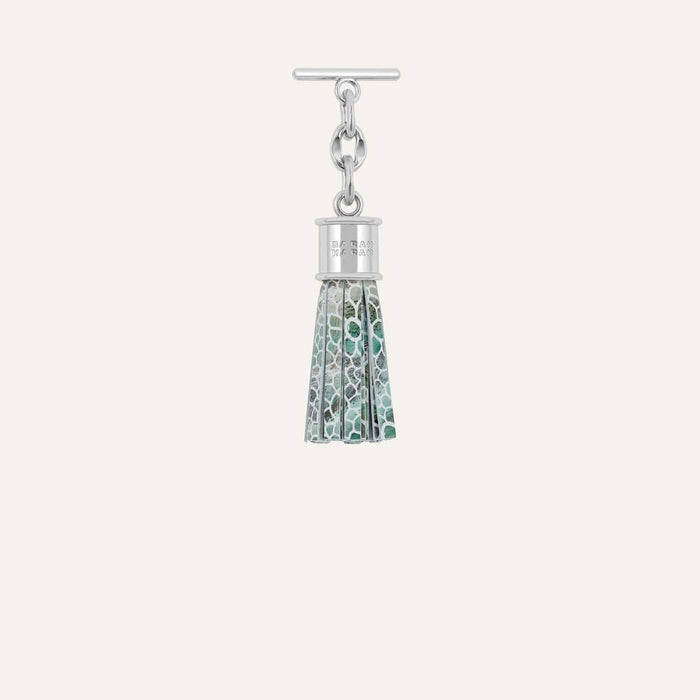 Capsule Tassel Mini | Green Mosaic with Silver hardware