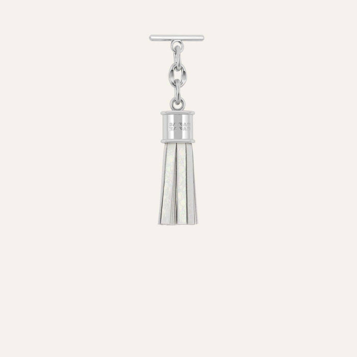 Capsule Tassel Mini | Ivory with Silver hardware