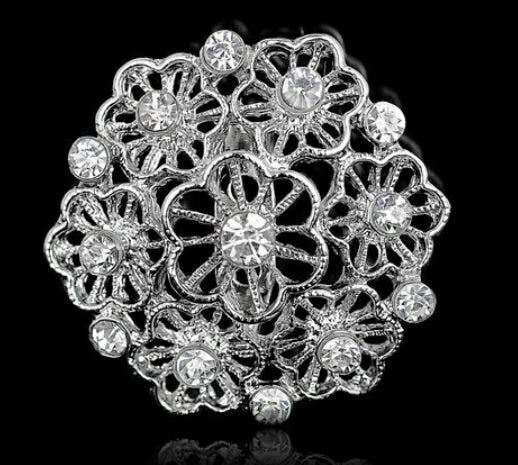 Christmas new year stunning diamonte silver plated brooch pin broach gift rr6