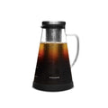Easy cold brew coffee maker with cold brew coffee inside, showcasing a sleek design and functional features.
