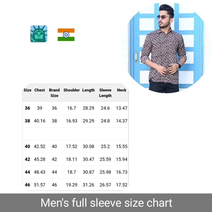 Hand Block Printed Pure Cotton Men Red Shirt-Indiehaat