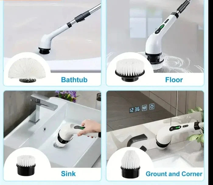Electric Rotary Floor Scrubber with Replaceable Brush Heads-1