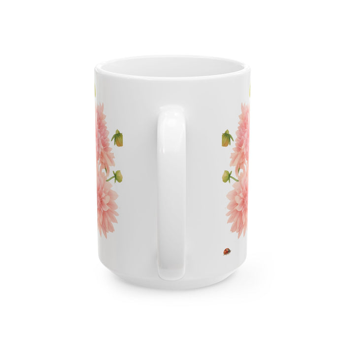 Back of Dahlia Flower Mug
