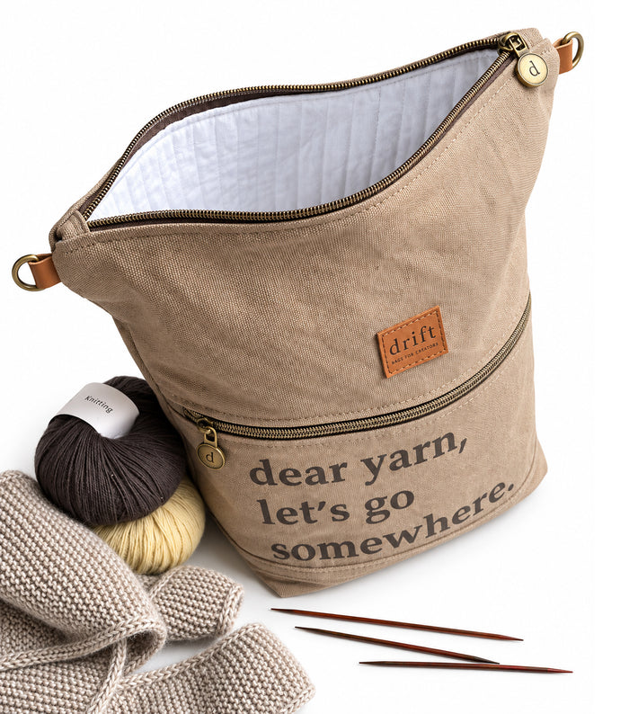 Dear Yarn Project Bag - Stone