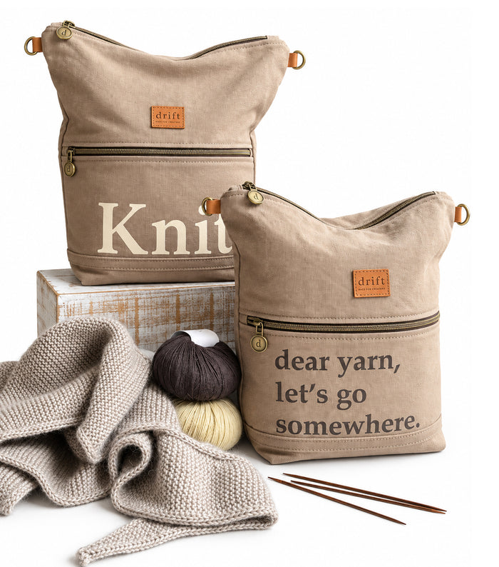 Dear Yarn Project Bag - Stone