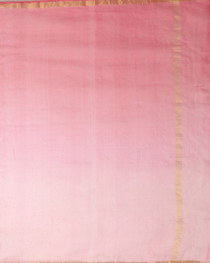 Deep Blush Pink Pure Silk Kota Doria Handdyed Saree