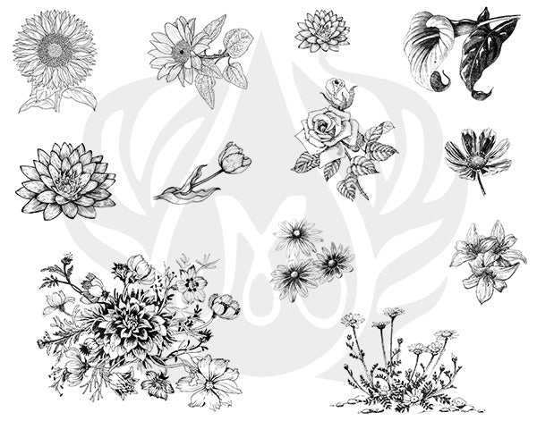 DSS0138 Flowers 2 Silkscreen