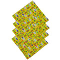 Charlo's Easter Yellow Cotton Cloth Napkins Easter Bunny Delight Joyful 15 x15-0