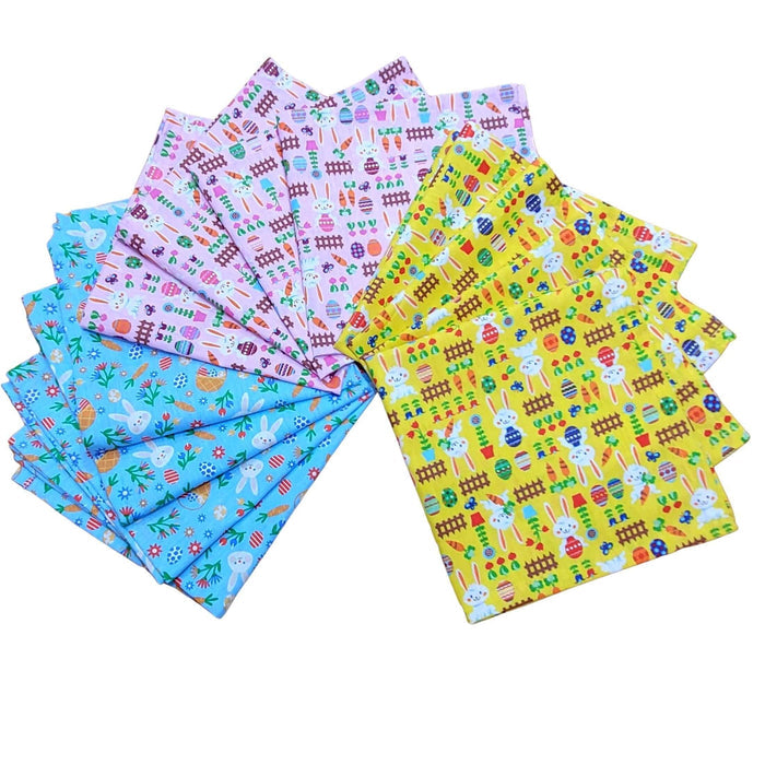 Charlo's Easter Yellow Cotton Cloth Napkins Easter Bunny Delight Joyful 15 x15-4