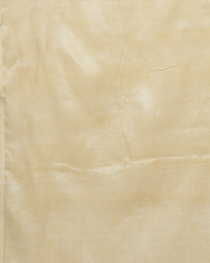 Effulgent Pure Tissue Linen Handdyed Saree Off White
