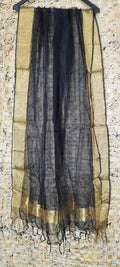 Organza Dupatta â€“ Black â€“ Hand Dyed â€“ Indiehaat