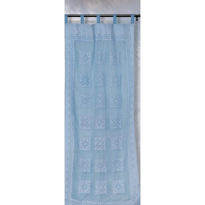 Applique Work Wall Hanging Blue Curtain (Set of 2)
-Indiehaat