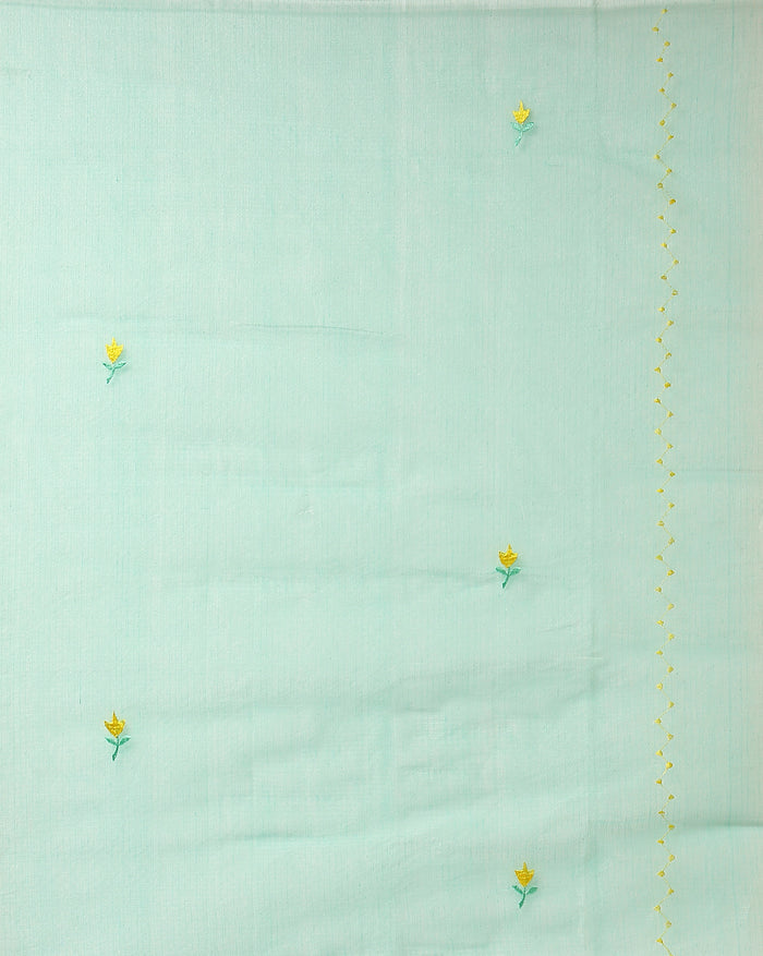 Embroidered Tranquil Kota Doria Suit (Top+Dupatta)