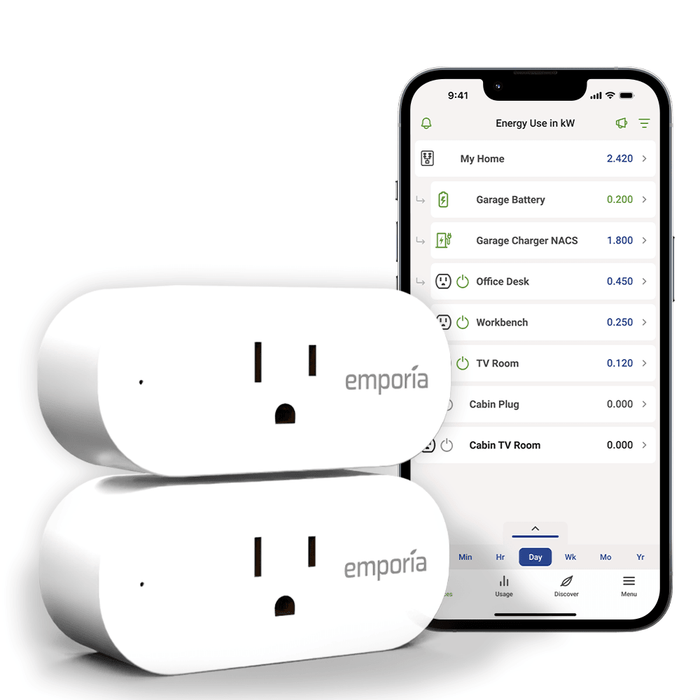 Emporia Smart Plug 2-Pack Wi-Fi Energy Monitoring Smart Outlet 15A 1800W Alexa Google Compatible-0